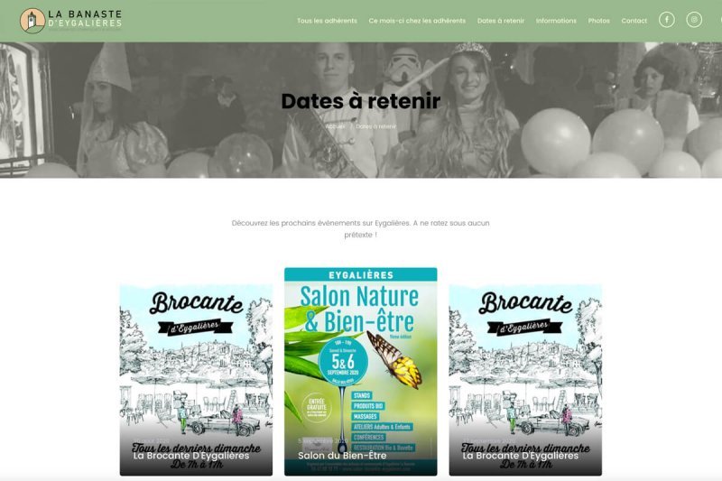 Site Web - évènements