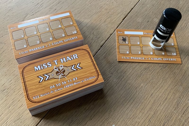 Carte de fidelité et tampon