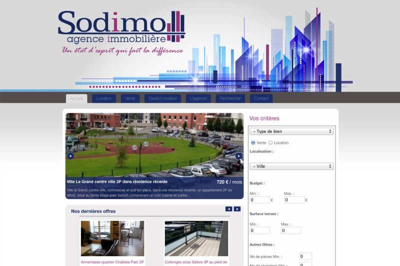 Site Web page d'accueil